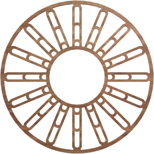 Ekena Millwork Hale Wood Fretwork Pierced Ceiling Medallion, Walnut, 16"OD x 5 3/4"ID x 1/4"T CMWP16X16X0250HHWA - main